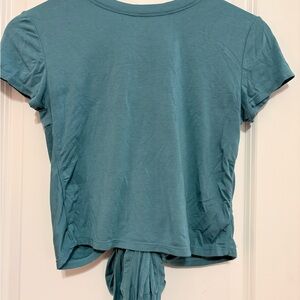 Blogilates Teal Women's Top with Tie Back (several ways to wear)